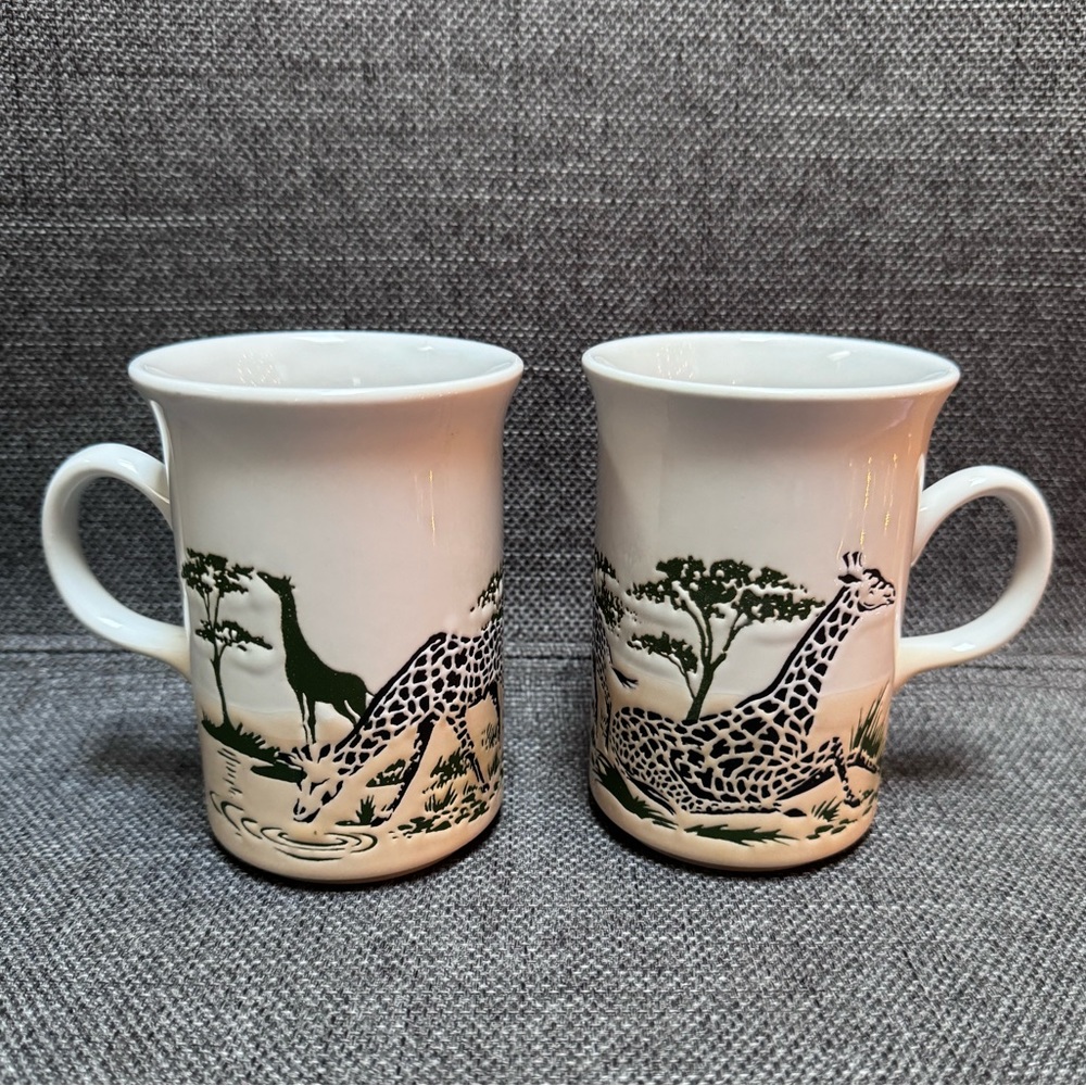 Two Safari Giraffe Mugs Churchill England